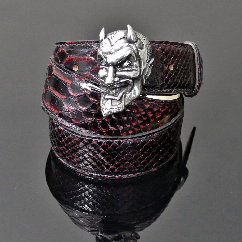 Decadent belt - 'My Lucky' Black and Red Diablo Snake