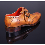 Lemmy ‘Ace’ Men’s Tan Brogue Monk shoe