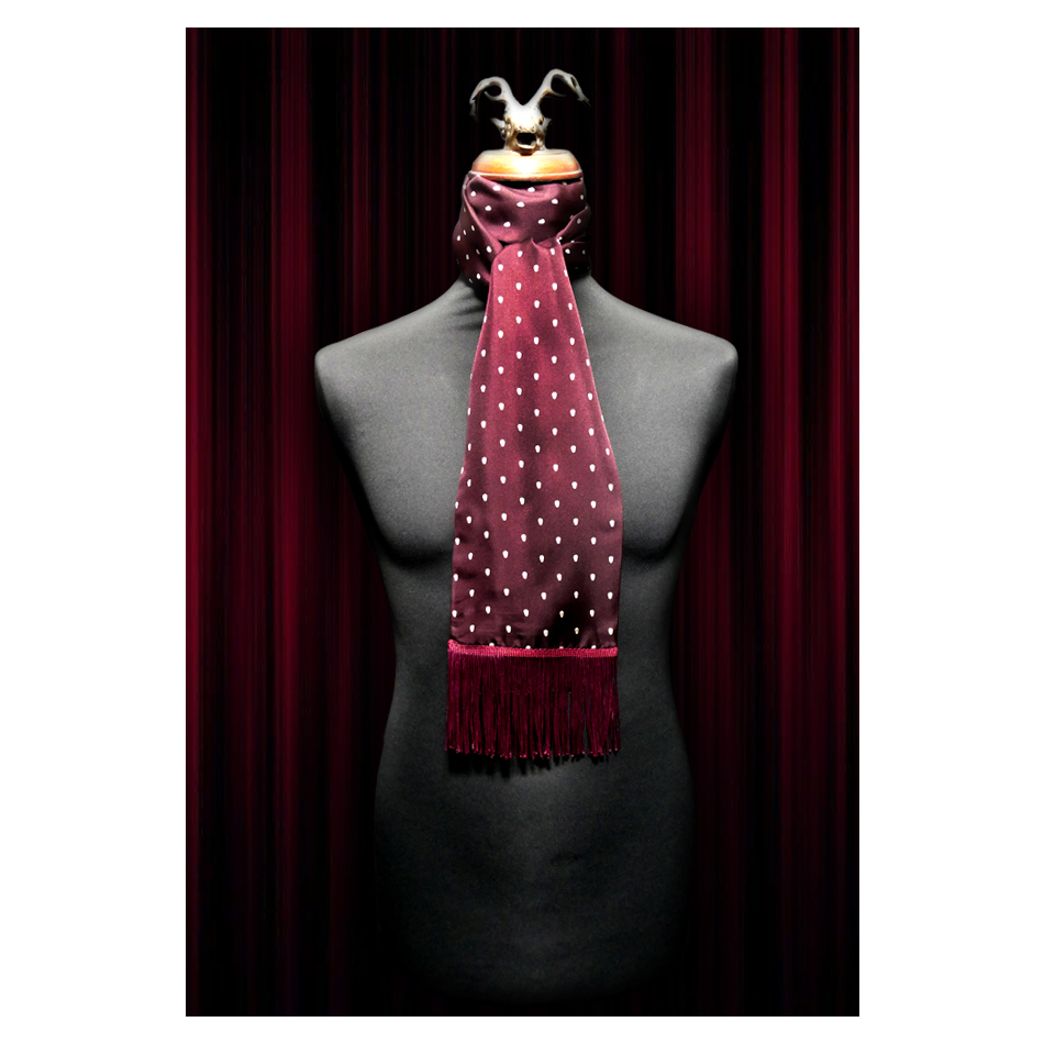 Plum Polka Skull Scarf and Pocket Square Set