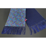 The Beatles - Navy Beetle print Silk - Wool backed scarf