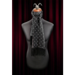 The Jewel - Black/White Diamond Silk Wool backed scarf