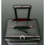 The 'Weekender' Wheeled Suitcase- Black Croc