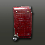 The 'Weekender' Wheeled Suitcase-  Burgundy Croc